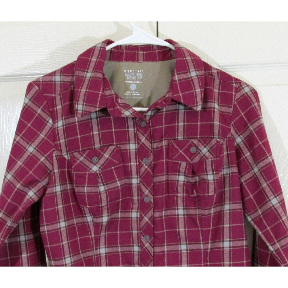Mountain Hardwear Women's Flannel Shirt Size 2 Plaid Western Button-Up Top